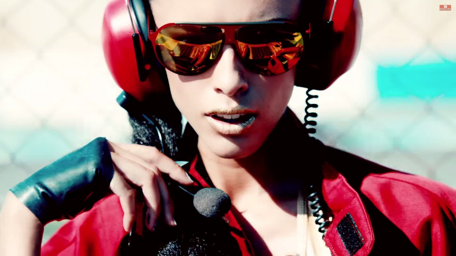 anime, brýle, Červené, sluchátka, oblečení, kostým