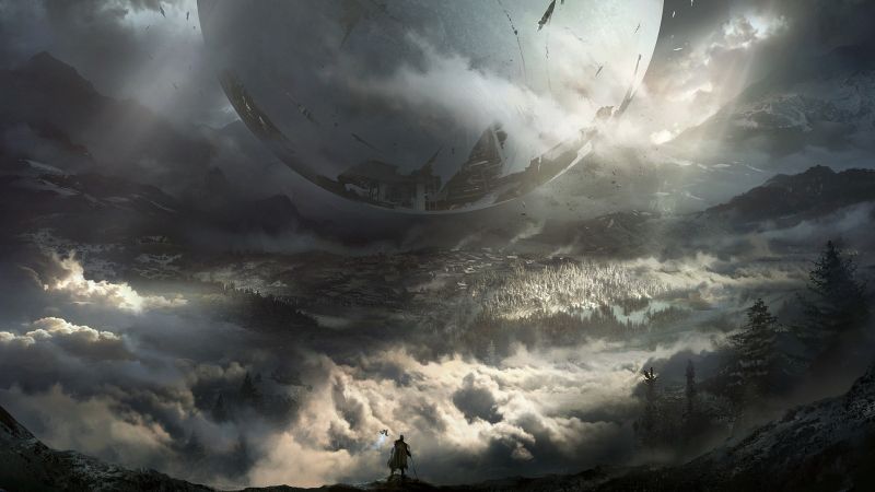videogiochi, Destiny 2, Luna, nuvole