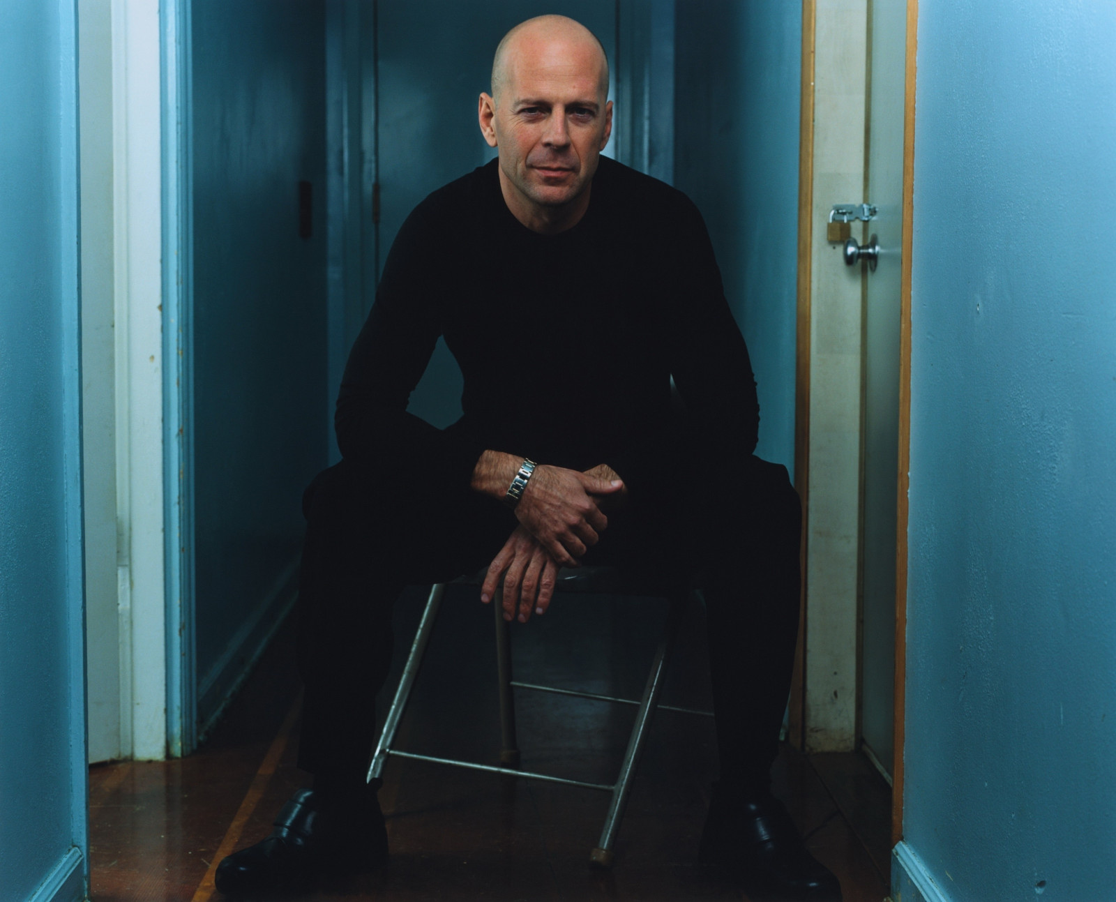 cameră, ședință, actor, albastru, Bruce Willis, om, imagine, pozițiile umane