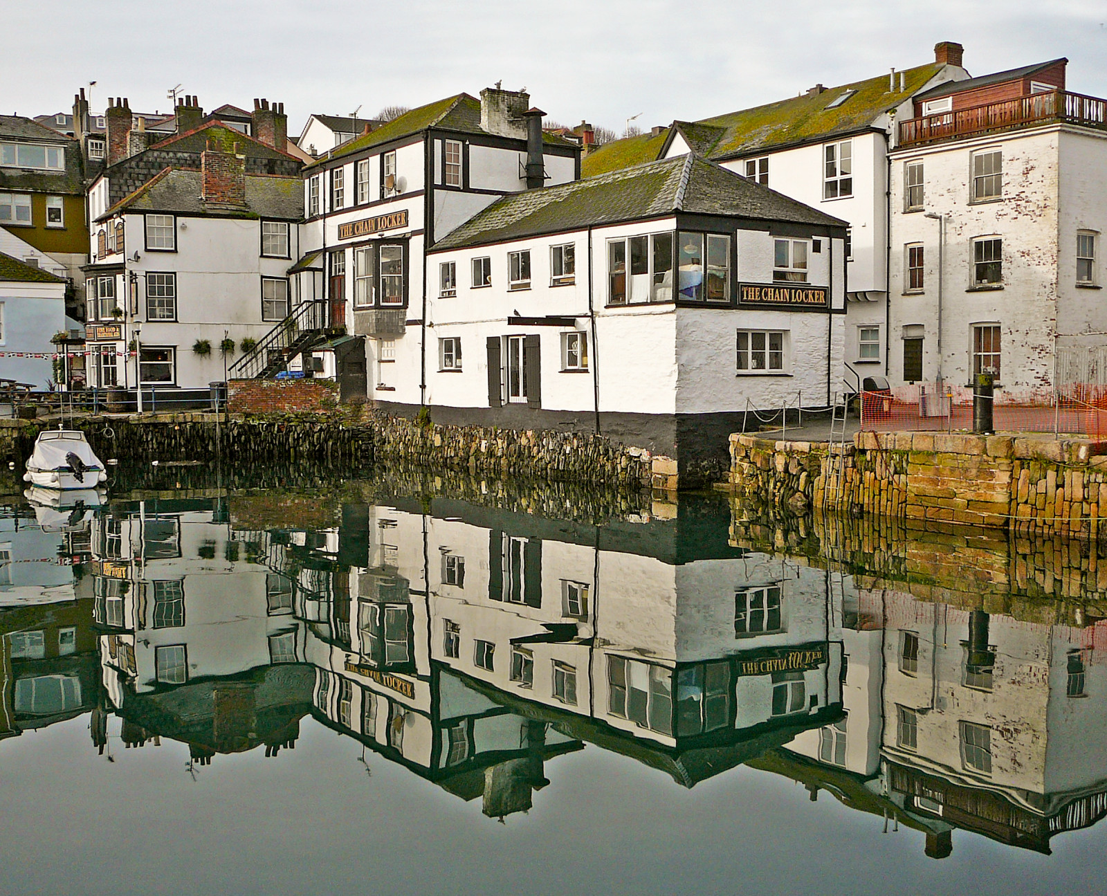 odraz, bar, hospoda, hospoda, Cornwall, nábřeží, řetěz, skříňku, Falmouth, hostinec