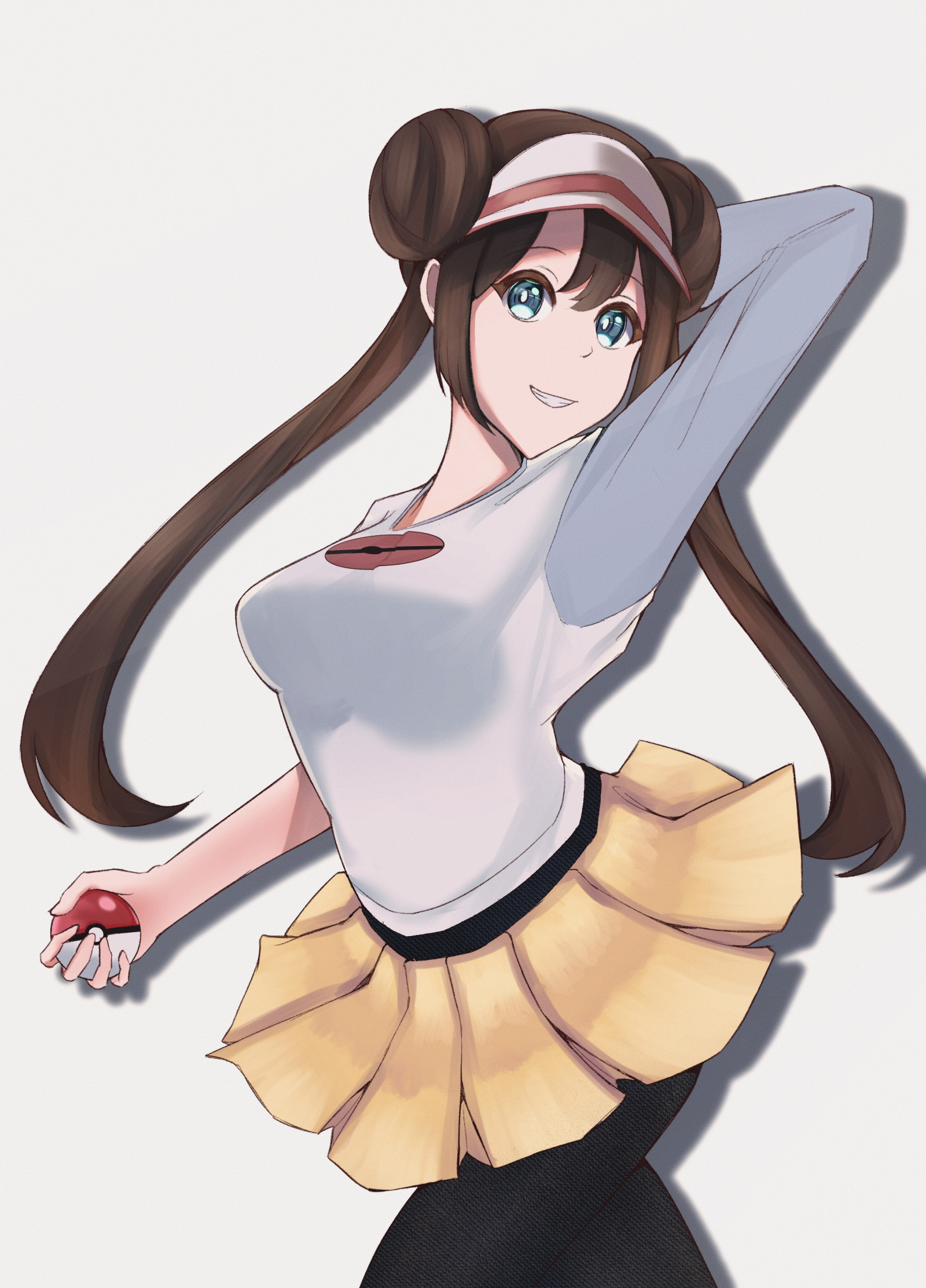 anime, anime dívky, pokemon, Rosa Pok mon, dlouhé vlasy, twintails, bruneta, sólo, umělecká díla, digitální umění, fan art