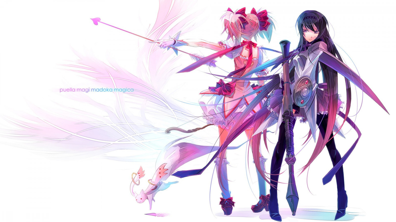 tegning, illustration, anime, Anime piger, Mahou Shoujo Madoka Magica, Akemi Homura, Kaname Madoka, skitse