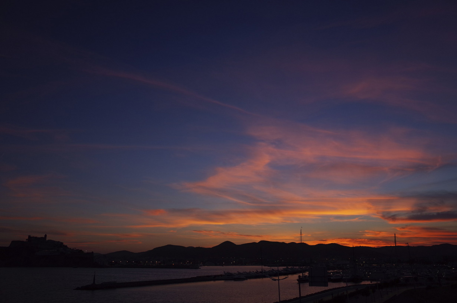 západ slunce, nebe, mrak, ibiza, ricohgr