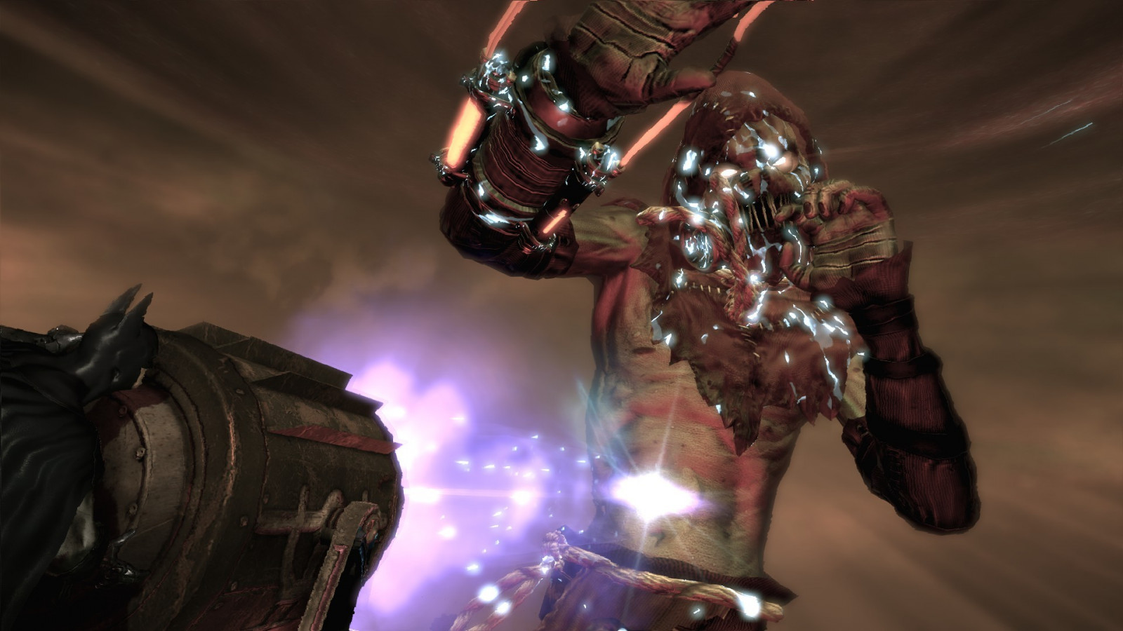 Bat-man, Železný muž, stroj, Batman Arkham Asylum, Postava strašák, Snímek obrazovky, mecha, 1920x1080 px, počítač tapeta