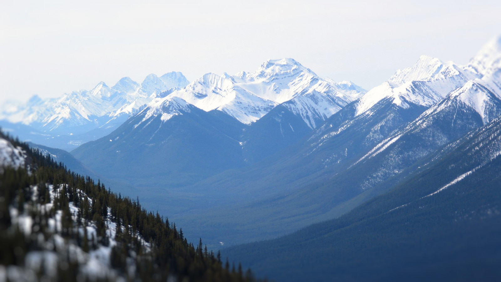 Wallpaper mountains, nature, snow, winter, valley, mountain pass