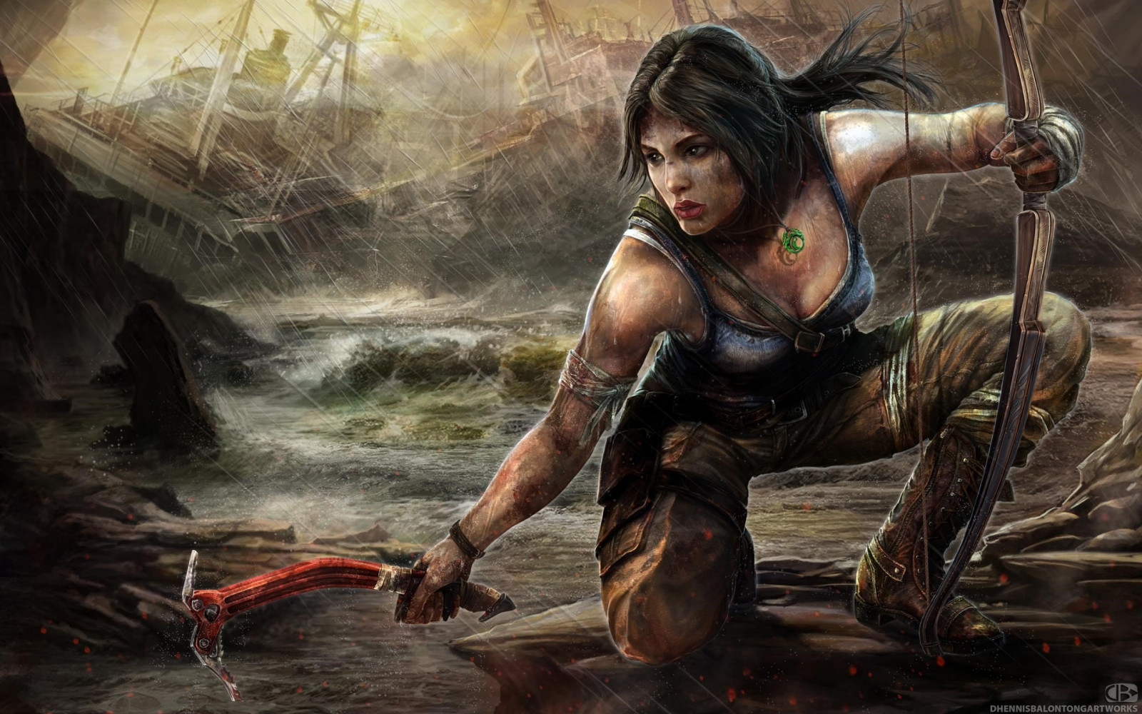 2012, 2560x1600 px, artwork, croft, game, lara, raider, tomb