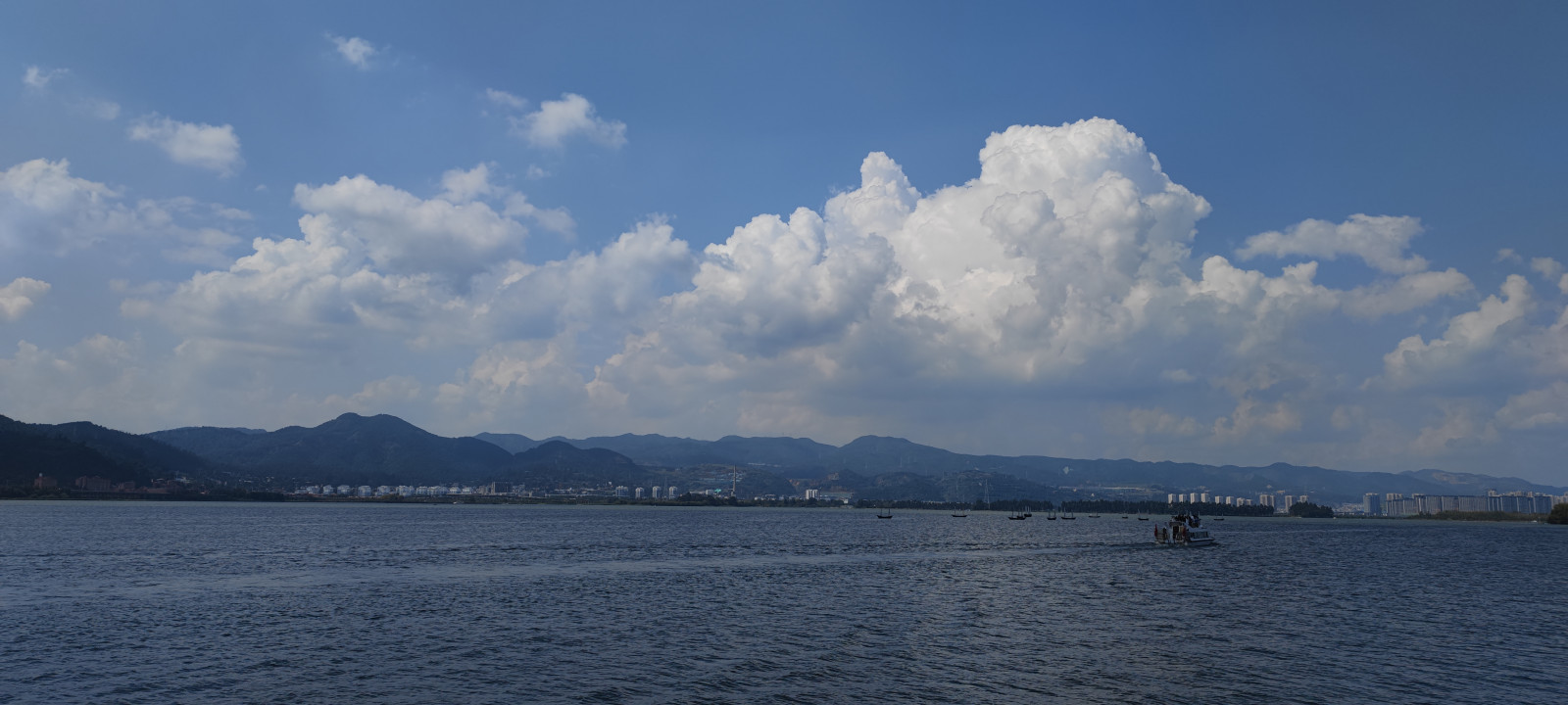 langit, awan-awan, alam, danau, pegunungan, ombak