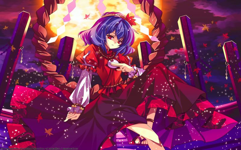 anime, anime dívky, Touhou, Yasaka Kanako, kostým, ilustrace anime, anime dívky, Touhou, Yasaka Kanako, kostým, ilustrace