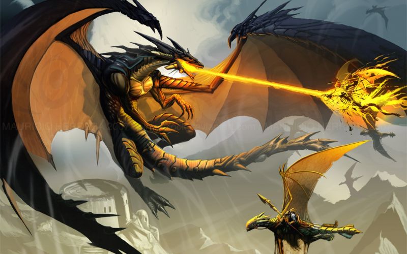 ilustrace, fantasy umění, anime, drak, mytologie, umělecká díla ilustrace, fantasy umění, anime, drak, mytologie, umělecká díla