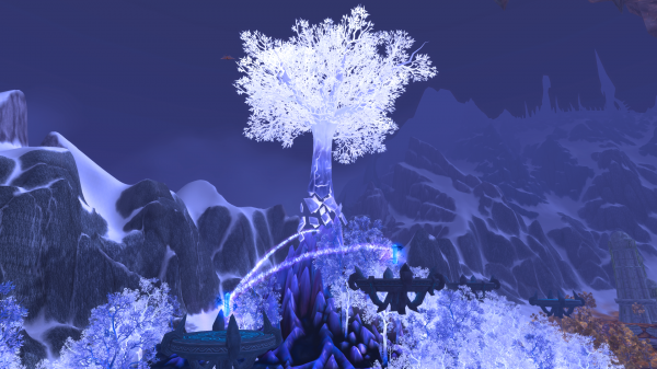video games,World of Warcraft,night,snow,winter,branch