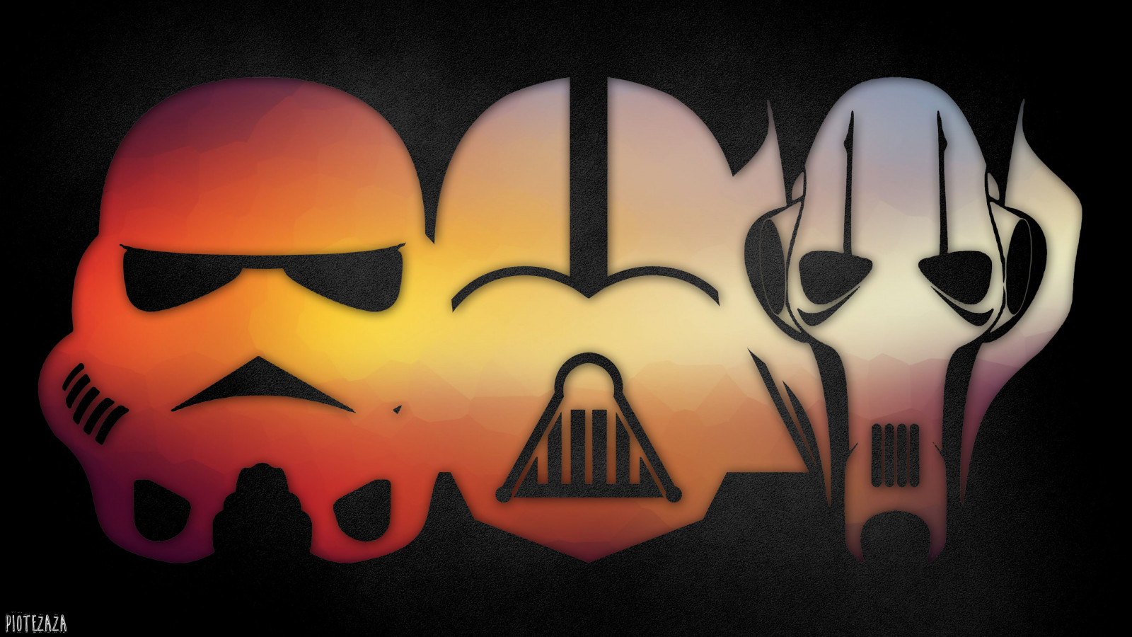 Černá, ilustrace, Hvězdné války, Darth Vader, stormtrooper, těžký, barva, osvětlení, tma, font