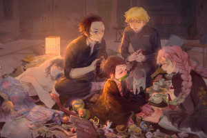 Wallpaper Anime Digital Art Artwork 2d Kimetsu No Yaiba Tanjiro Kamado Kamado Tanjir Zenitsu Agatsuma Inosuke Hashibira Sunset Sword 1920x1080 Alecto 1789027 Hd Wallpapers Wallhere