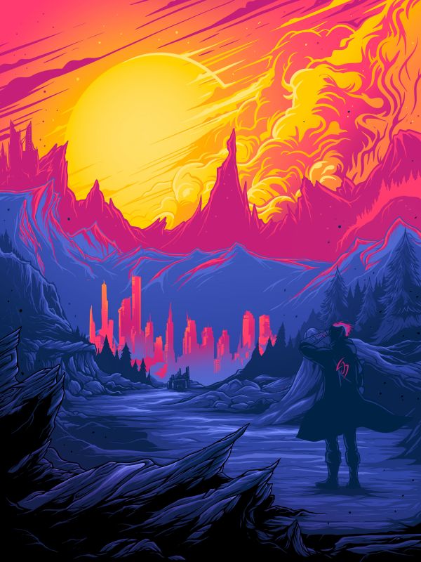 digital art,artwork,illustration,clouds,planet,mountains