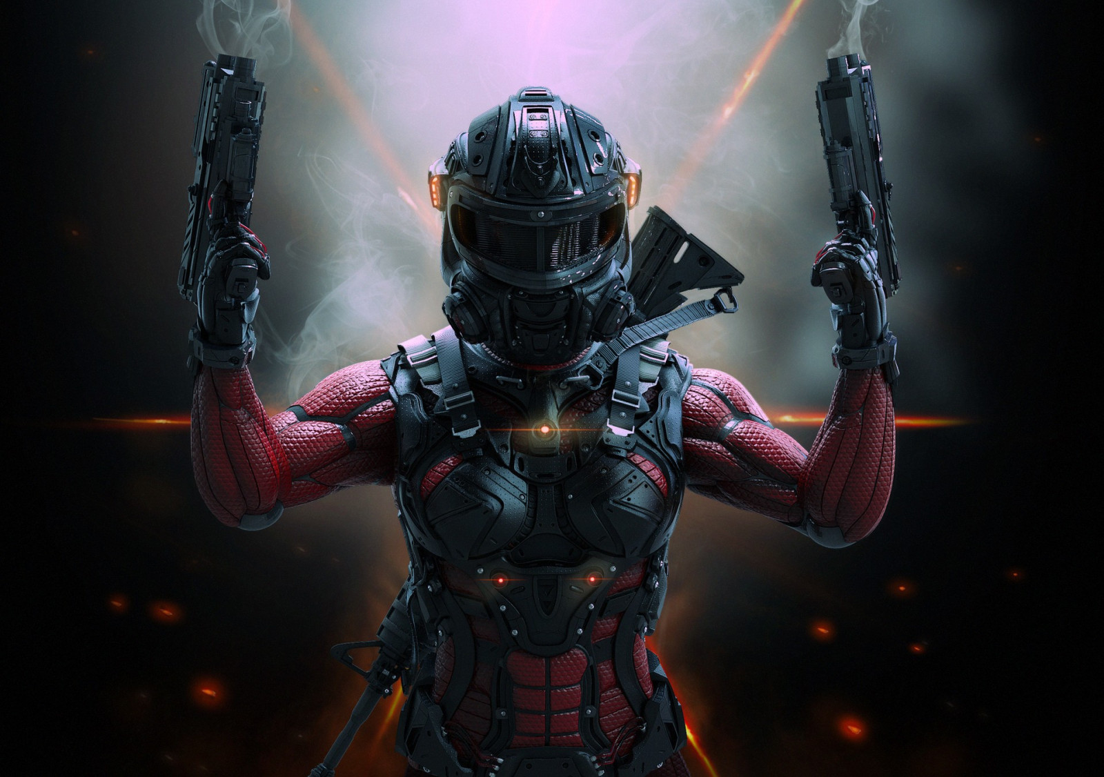 ženy, zbraň, umělecká díla, sci-fi, Železný muž, stroj, Snímek obrazovky, mecha, počítač tapeta