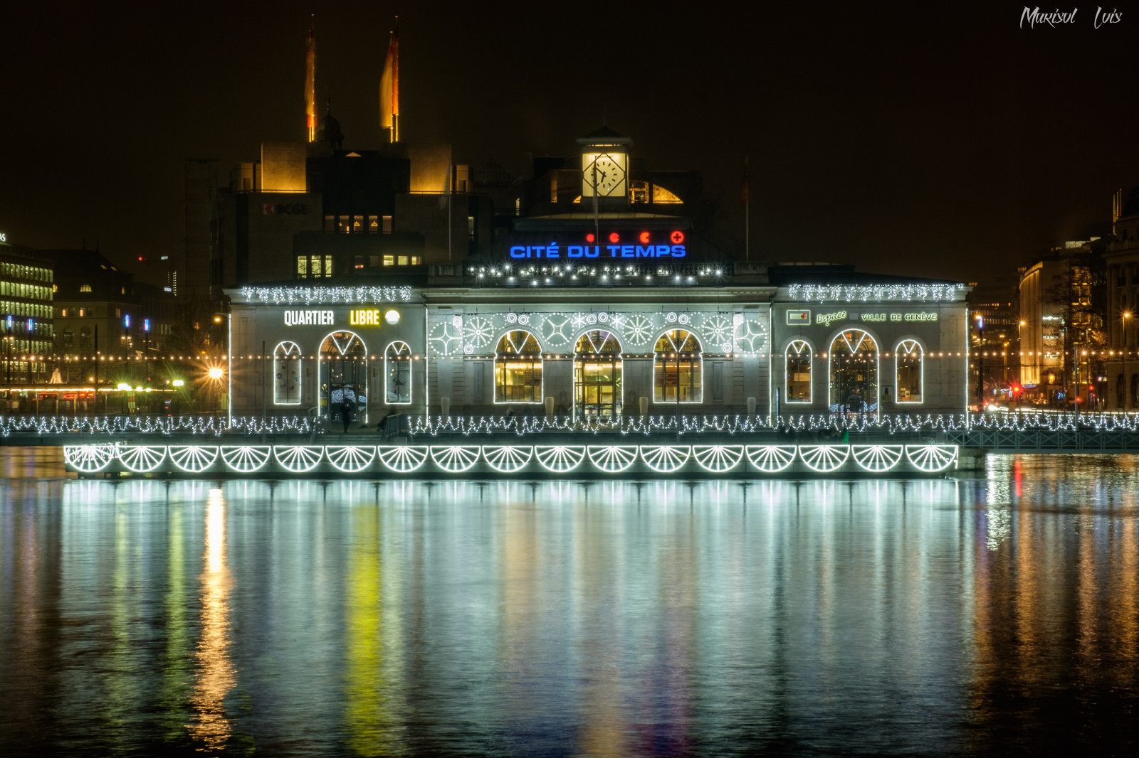 pont, stroj, most, noc, nuit, Lumieres, světla, reflets, noche, póza, longue, milenka, mléko