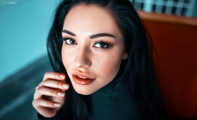 đàn bà,Độ sâu trường,đối mặt,Chân dung,tóc đen,Môi khô
