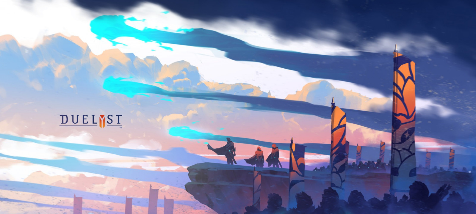 arte digitale, videogiochi, cielo, veicolo, opera d'arte, blu, concept art, vento, Duelyst, nube, immagine dello schermo, sfondo del computer, atmosfera della terra