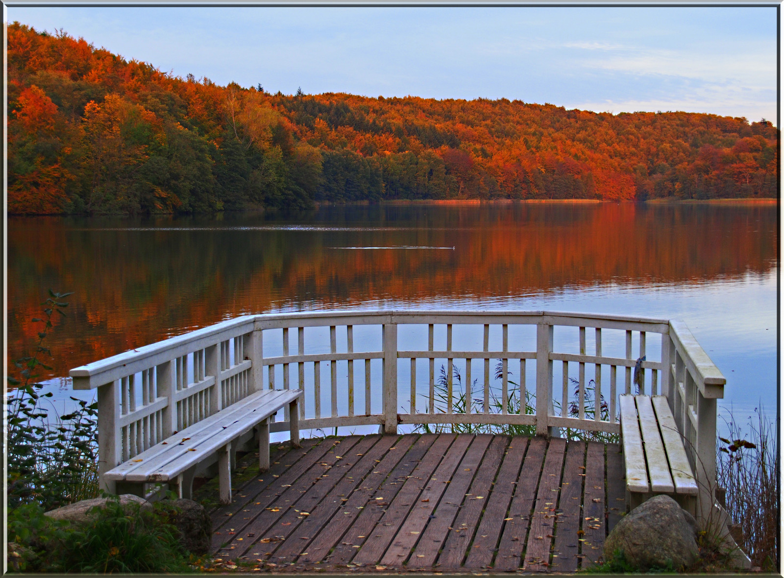 ทะเล, ทะเลสาบ, การสะท้อน, สะพาน, แม่น้ำ, อสังหาริมทรัพย์, 2012, ฤดูใบไม้ร่วง, ฤดู, การสะท้อน, ดู, Herst, spiegelungen, ostseeleuchte, norddeutschland, herbstfarben, ukleisee