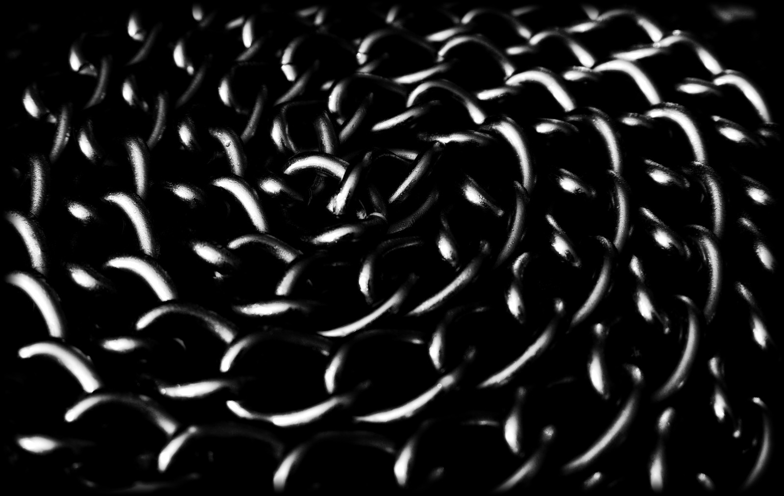 Černý a bílý, Řetězy, metall, schwarz, spirála, abstrakt, Kette, Ketten, Angietrenz