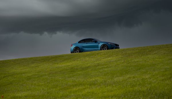 car, BMW, m power, grass, clouds