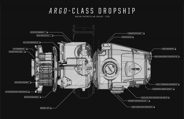 simple background,black background,Battletech,argo,dropship,schematic