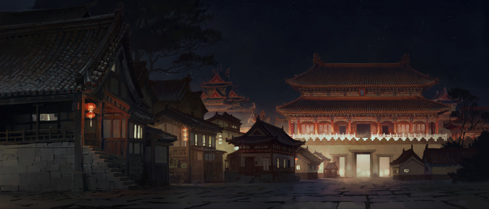 Schloss, Asien, Anime, Fantasiekunst, Asiatische Architektur