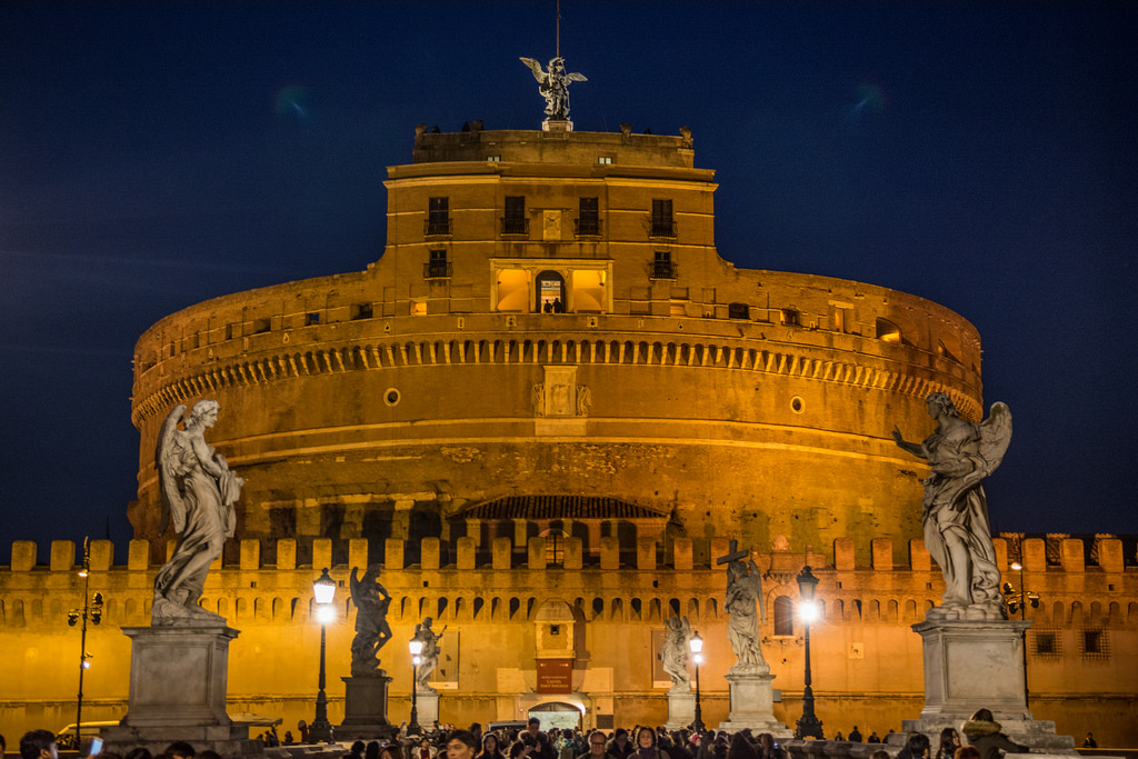 กรุงโรม, อิตาลี, santangelo, คุก, ส้ม, สีน้ำเงิน, กลางคืน, ภายนอก, กลางแจ้ง, Nikon, วสันต์