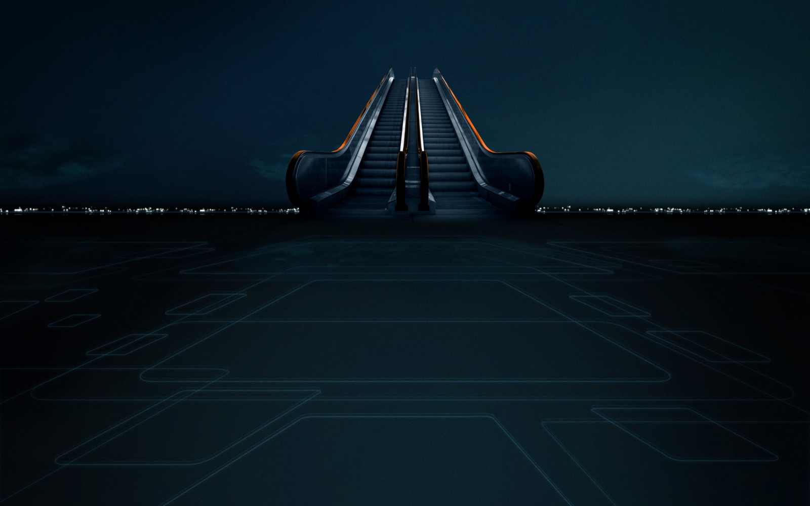 กลางคืน, การสะท้อน, สมมาตร, ขอบฟ้า, บรรยากาศ, บันไดเลื่อน, เบา, รูปร่าง, บรรทัด, ความมืด, ภาพหน้าจอ, วอลล์เปเปอร์คอมพิวเตอร์, บรรยากาศของโลก