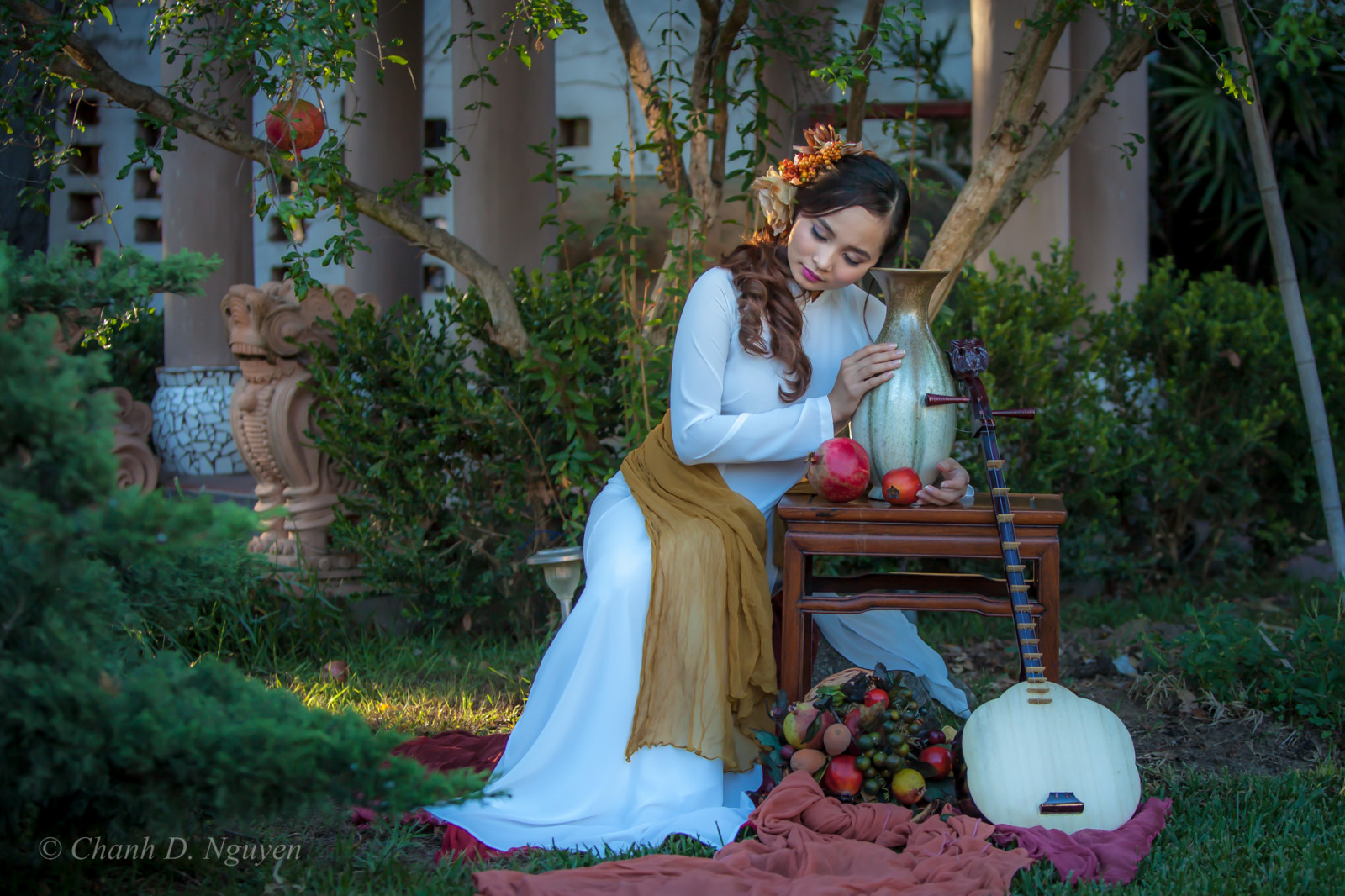 musikalsk, instrument, vietnamesegirl, aodai