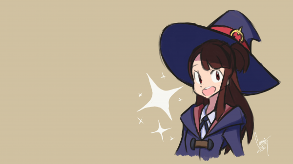 Little Witch Academia, Luna Nova uniform, witch hat, witch, Wide Brimmed Hat, Kagari Atsuko