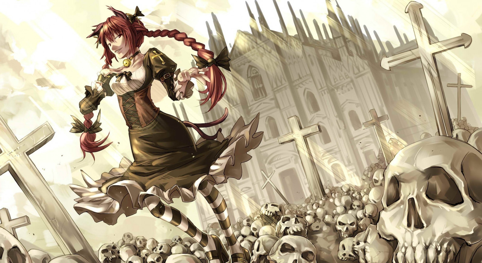 anime, anime dívky, Touhou, komiks, mytologie, Kaenbyou Rin, 2013x1100 px