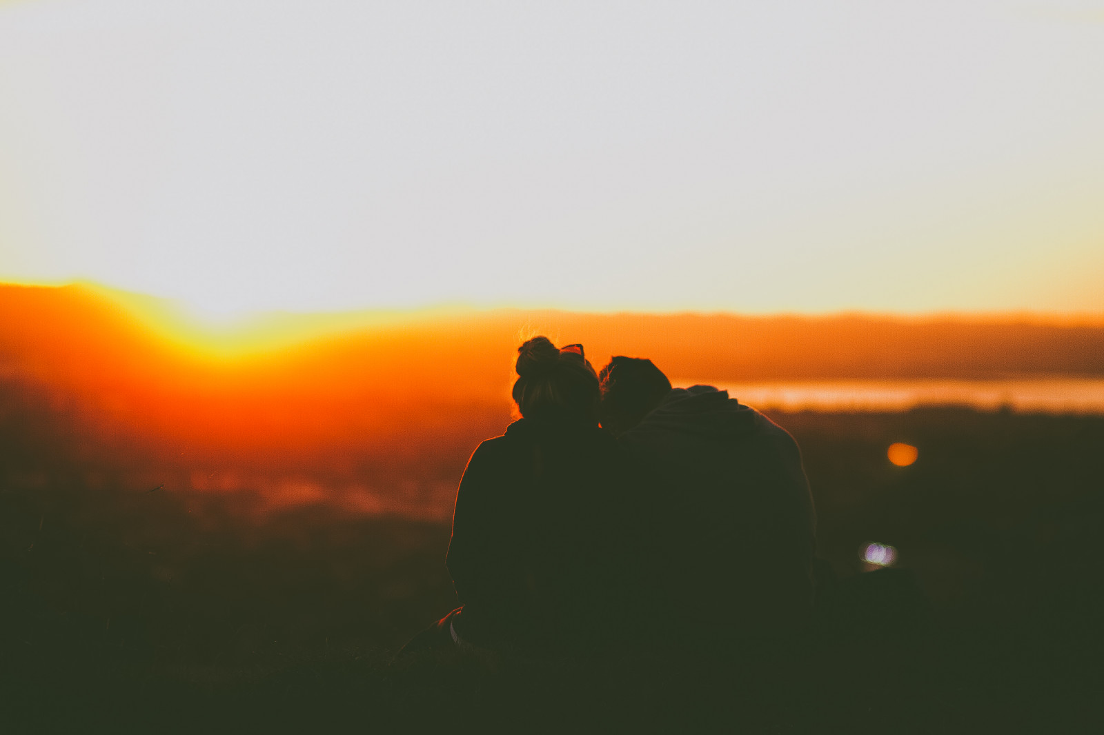 západ slunce, slunce, rozmazat, milovat, objektiv, pár, mt, dof, bokeh, světlice, romantický, ráj, 81, prozkoumal