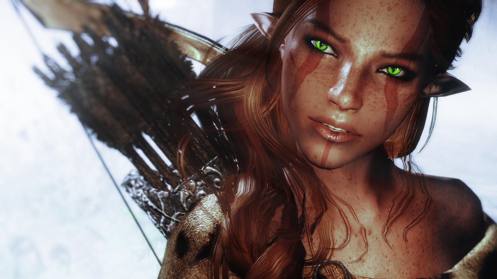 dlouhé vlasy, černé vlasy, ENB, dívka, videohry, Skyrim, hnědé vlasy, screenshoty, modding, pcgaming, hledík, tetrodoxin, staré svitky, mods, snapdragonenb, elderscrollsv, cg artwork
