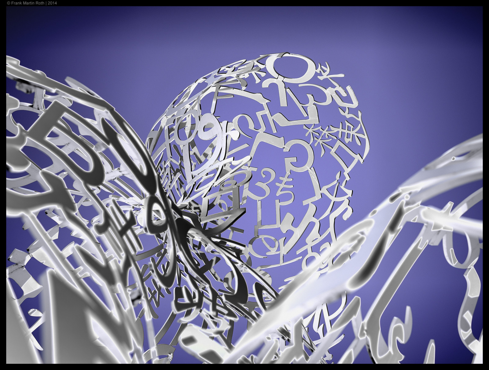 Nikon, D800, 35MM, F14, Frankfurt, sochařství, město, městský, široký, venkovní, barva, modrý, minimalismus, hessen