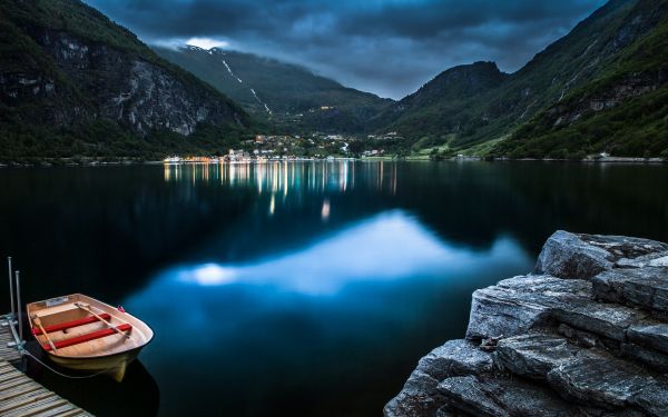 eau,paysage,Montagnes,bateau,mer,Lac