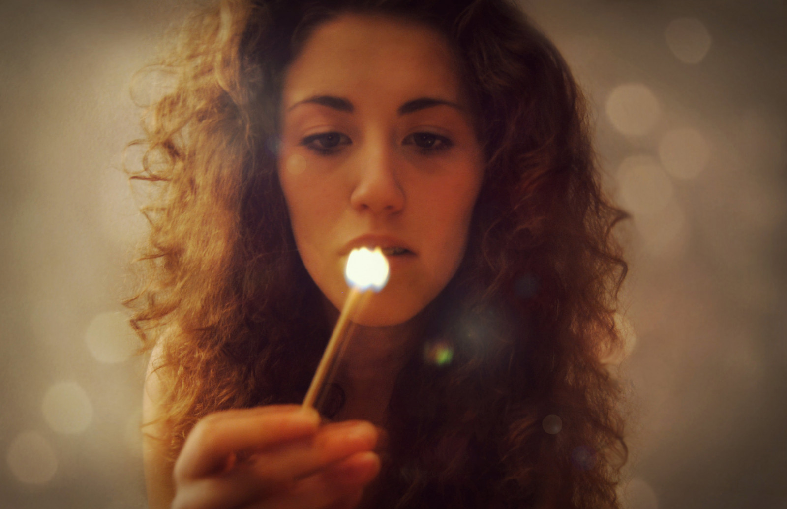 Wallpaper portrait, long hair, black hair, mouth, nose, bokeh, bright