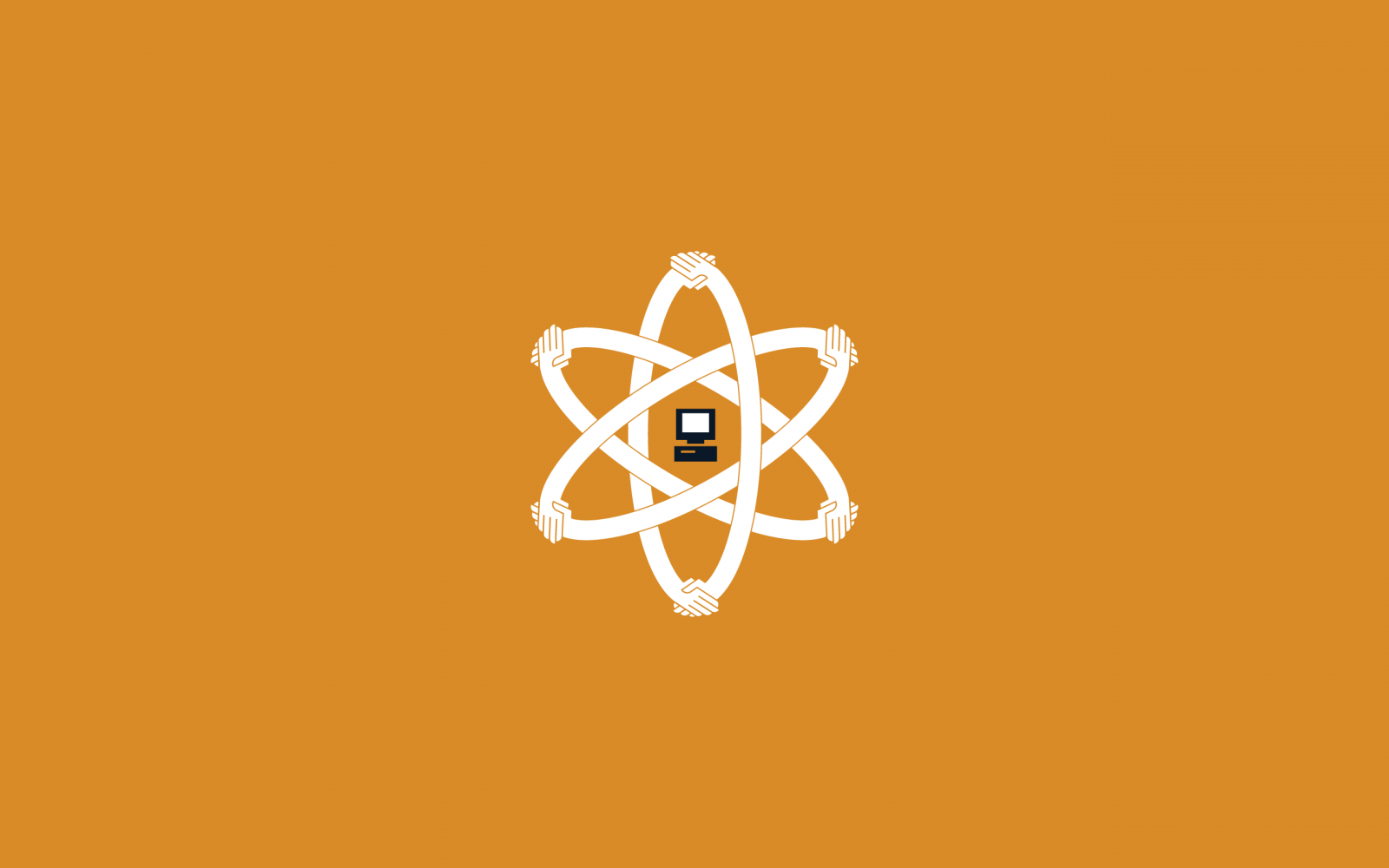 jednoduchý, jednoduché pozadí, počítač, oranžové pozadí, minimalismus