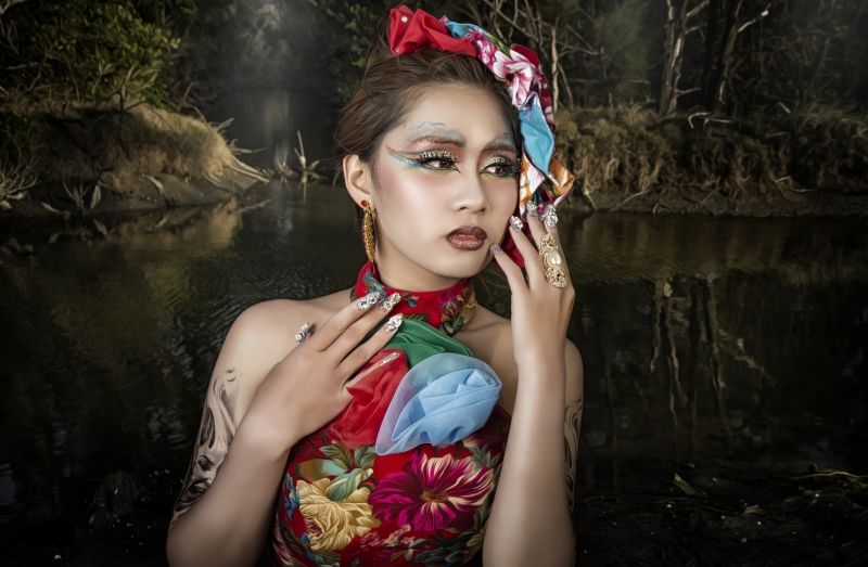 ženy, model, portrét, asijský, makeup, fotografování ženy, model, portrét, asijský, makeup, fotografování