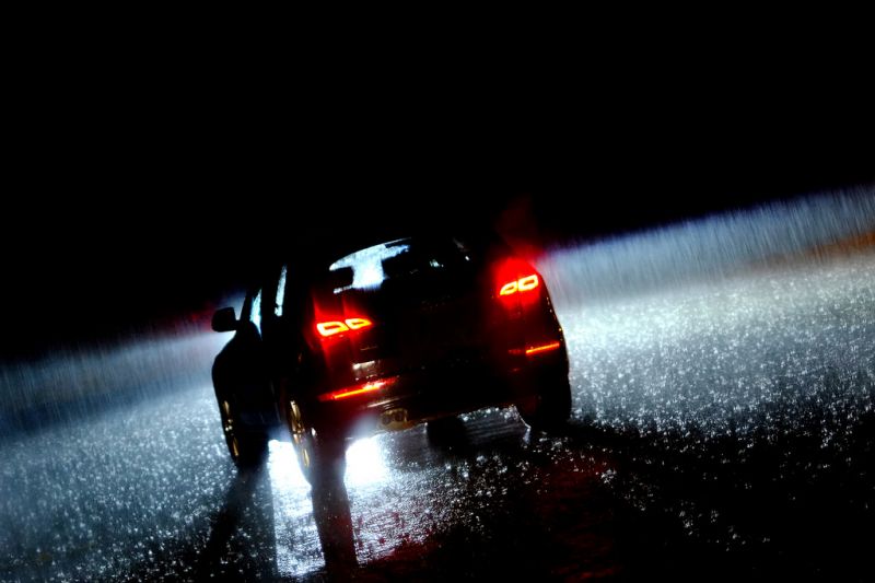 voda, odraz, noc, auto, park, vozidlo