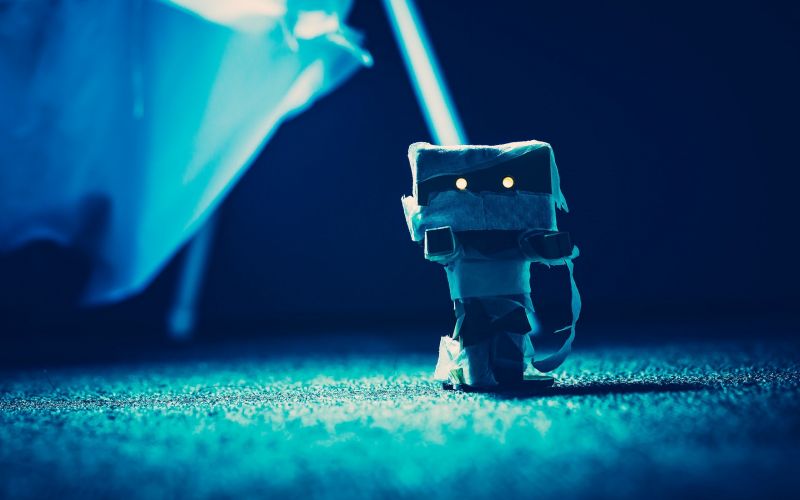 night, blue, Danbo, light, lighting, laser night, blue, Danbo, light, lighting, laser