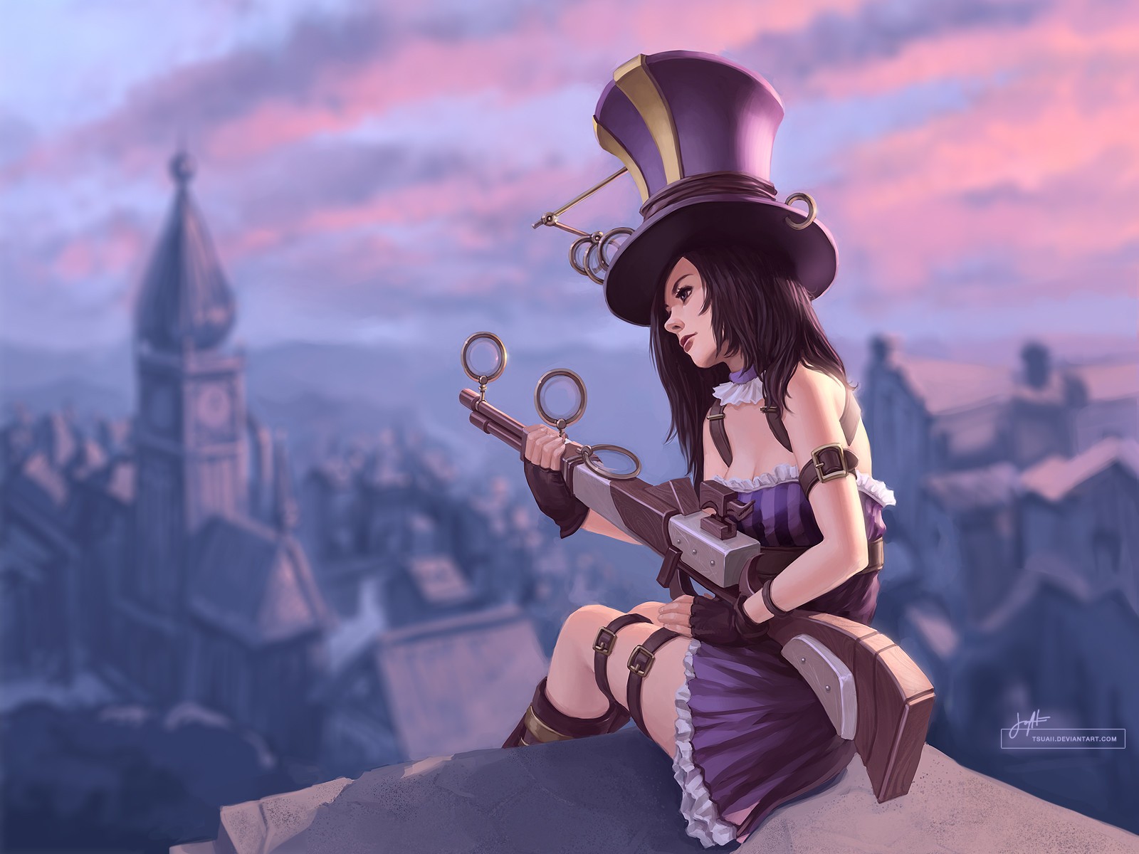 ภาพประกอบ, อะนิเมะ, League of Legends, Caitlyn ลีกของตำนาน, คน, ภาพหน้าจอ