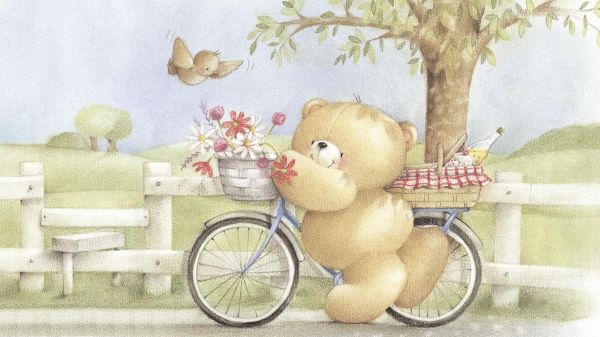 Toy, illustration, birds, artwork, bears, textile