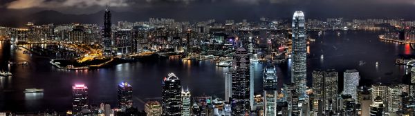 3840x1080 px,buildings,cityscapes,hong,kong,night