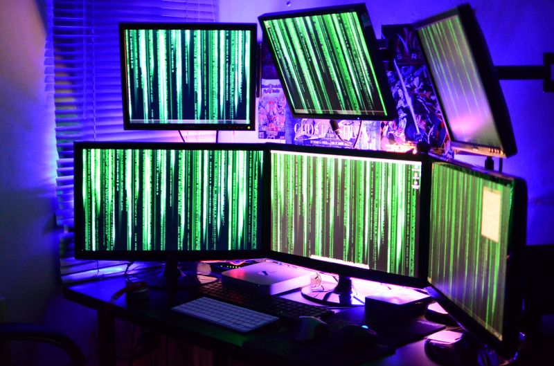 mørk,cyberpunk,arkitektur,rom,lilla,bord