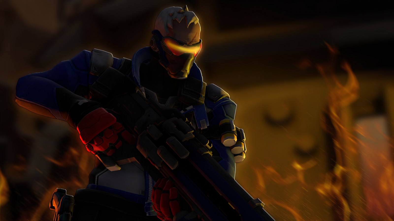 Overwatch, Blizzard Entertainment, vojak 76, tma, screenshot, počítač tapeta