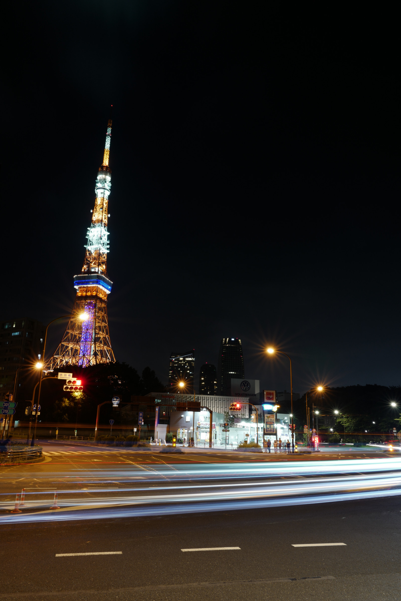 Japonsko, město, panoráma města, noc, architektura, panoráma, večer, věž, soumrak, Leica, Tokio, jp, světlo, centrum, osvětlené, osvětlení, osvětlení, iki, mezník, Tokyo Tower, summilux, leicaq, summilux1728, q, 1728, akabanebashi, lidské osídlení