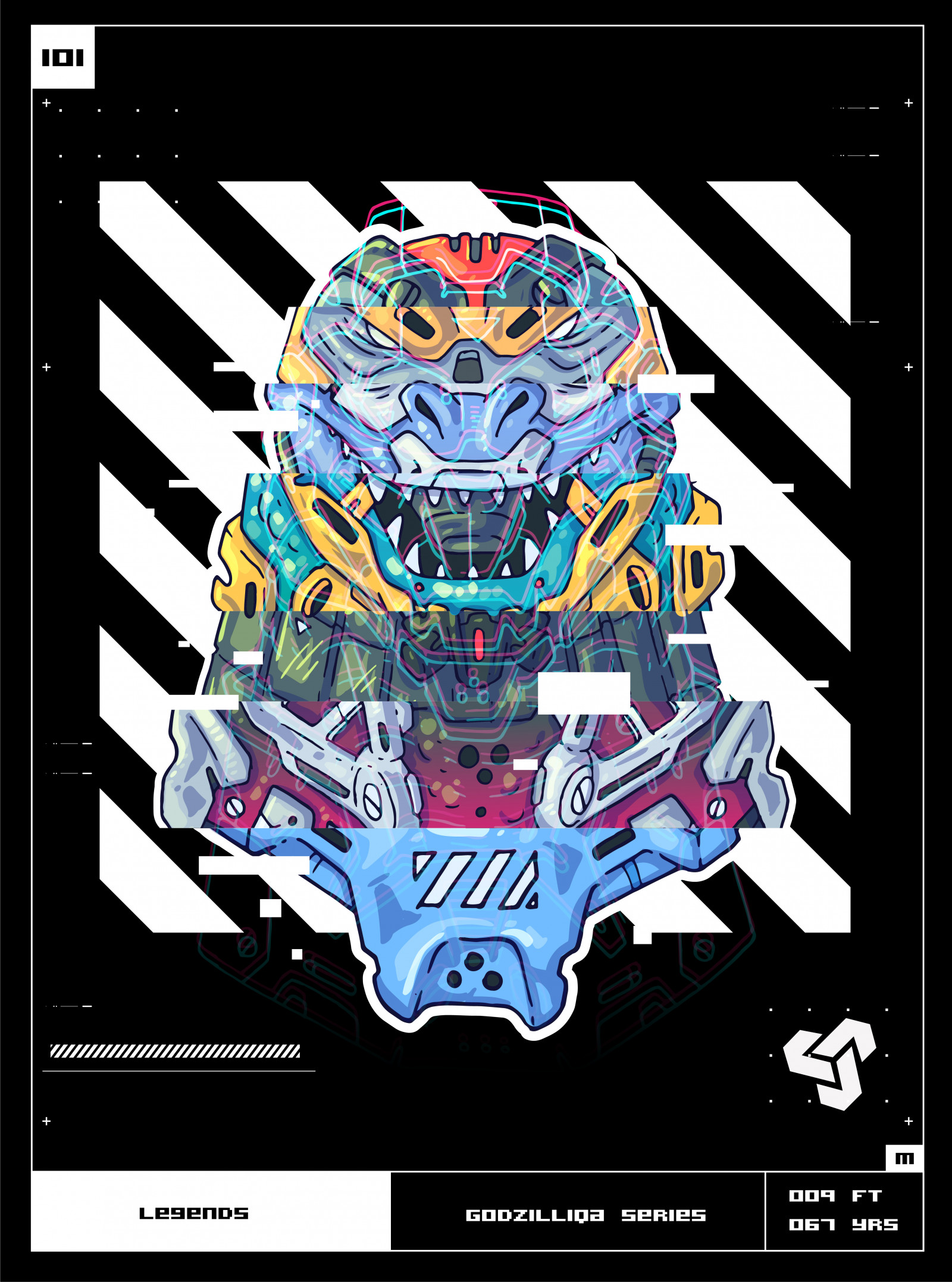 nft, digitale Kunst, Illustration, Godzilla, Godzilla Vs Kong, Porträtanzeige