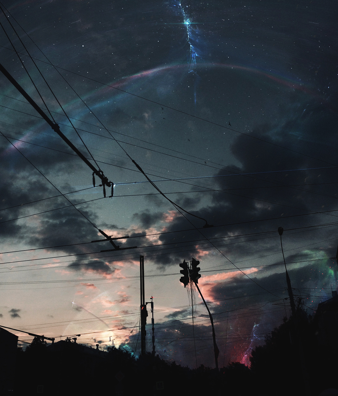 Wallpaper Ilya Baver, space, street, wire, photo manipulation, digital art 1091x1280 Shardzo
