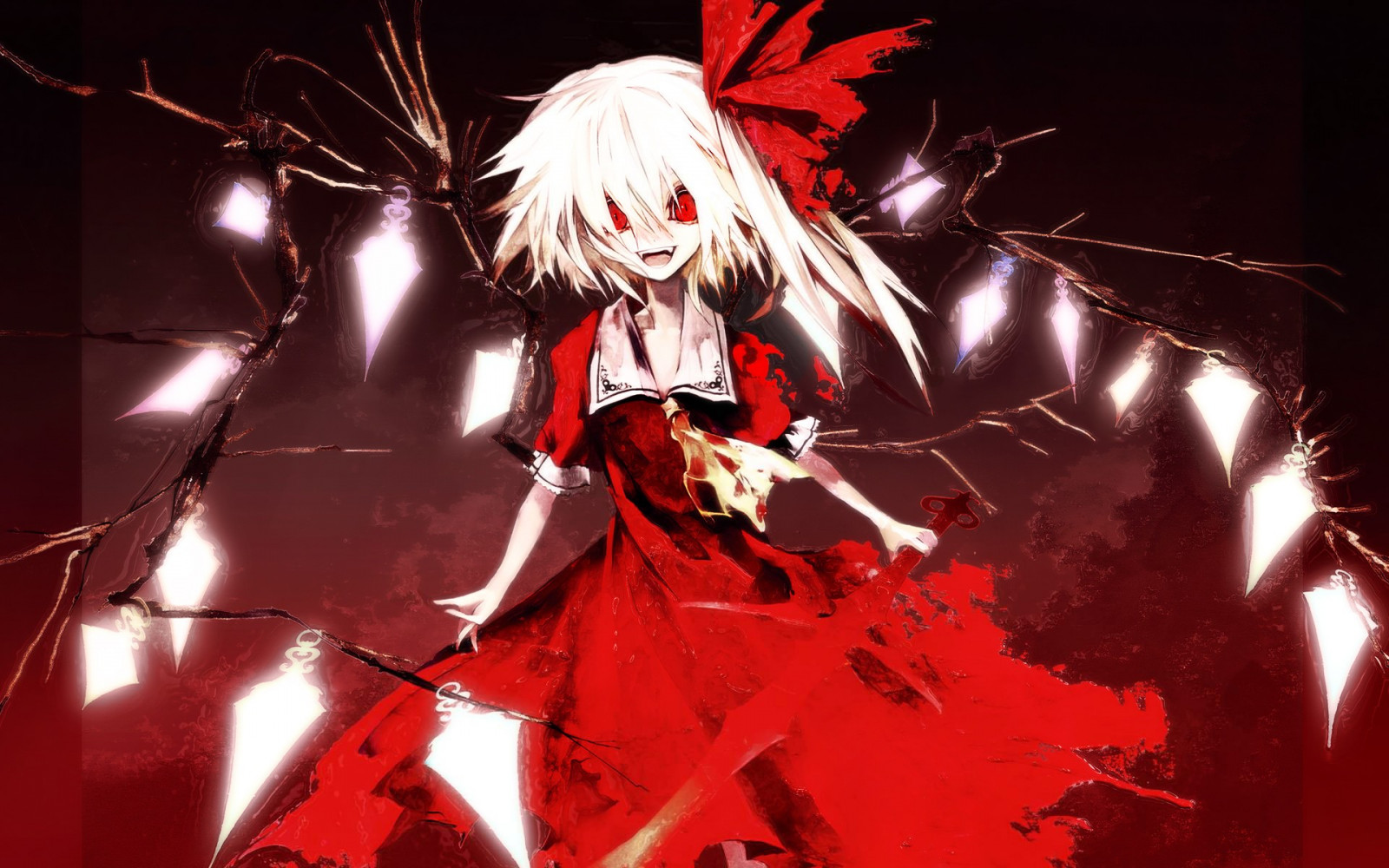 аниме, Красный, Touhou, Фландре Скарлет