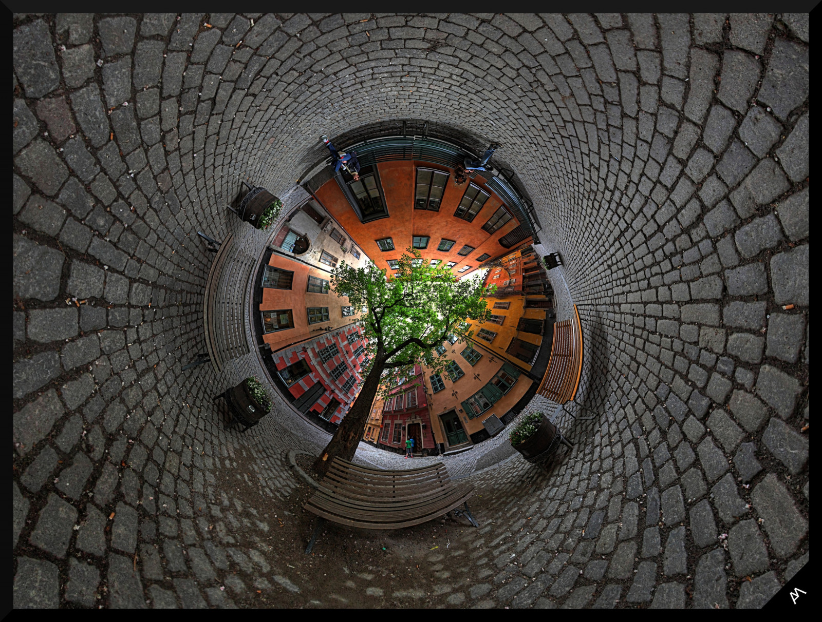 panoráma, Kánon, Svédország, Stockholm, háromlábú, ZSINÓR, szigma, 360, vetítés, bolygó, 1020, HDR, Paves, sztereografikus, 500d, ptgui, Photomatix, Achillemarthaler